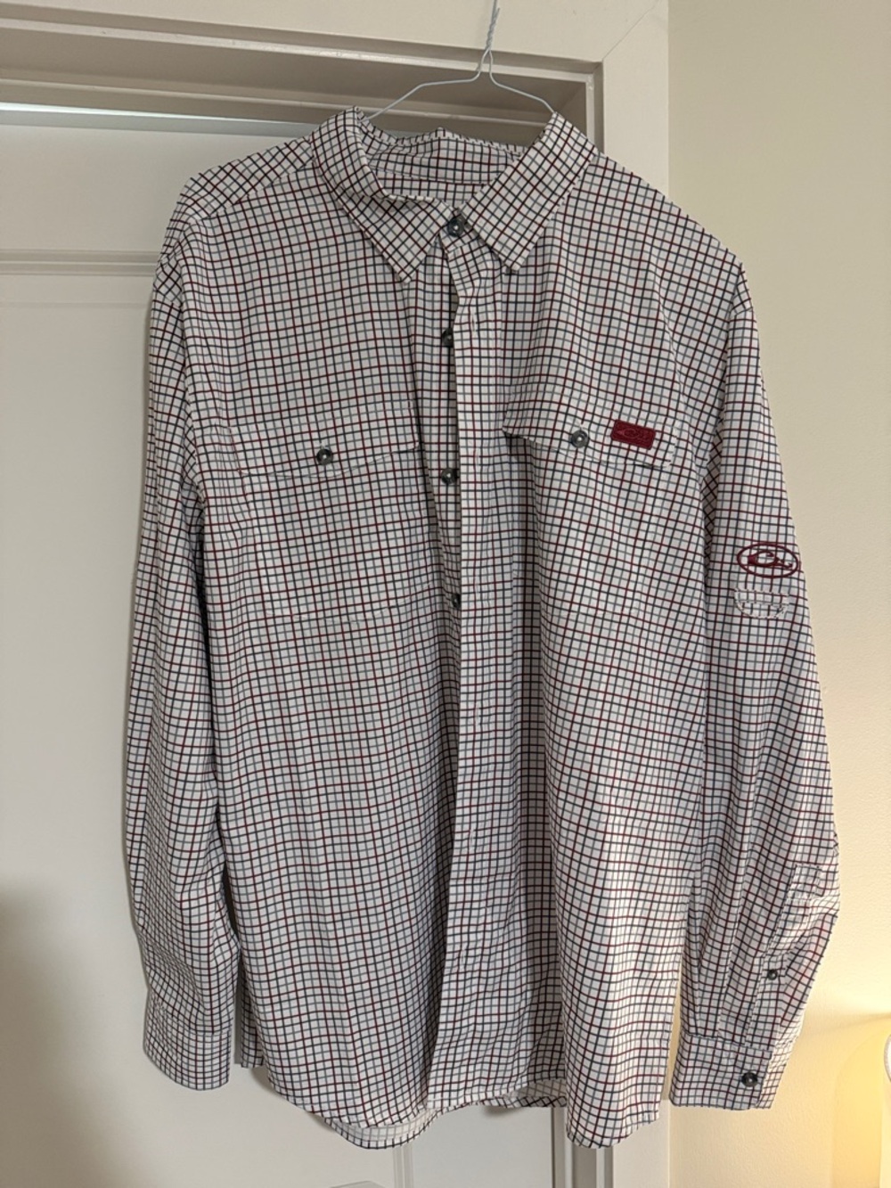 Drake large Men's Plaid Button-Down fishing shirt